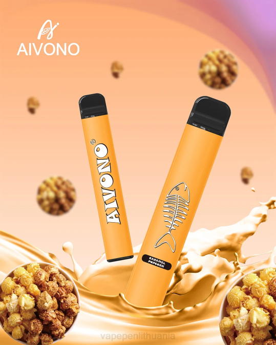 Aivono AIM FISHBONE 600 karameliniai kukurūzų spragėsiai D060286 - Vape Lietuva