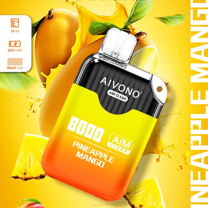 Aivono AIM CLEAR 8000 ananasų mango D060209 - Vape Pen
