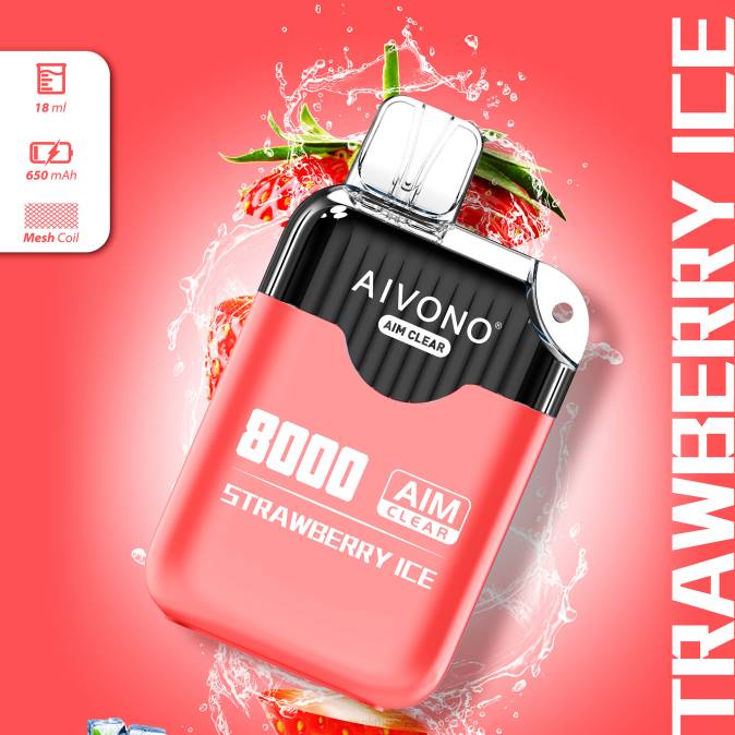 Aivono AIM CLEAR 8000 braškių ledų D060205 - Vape Skystis