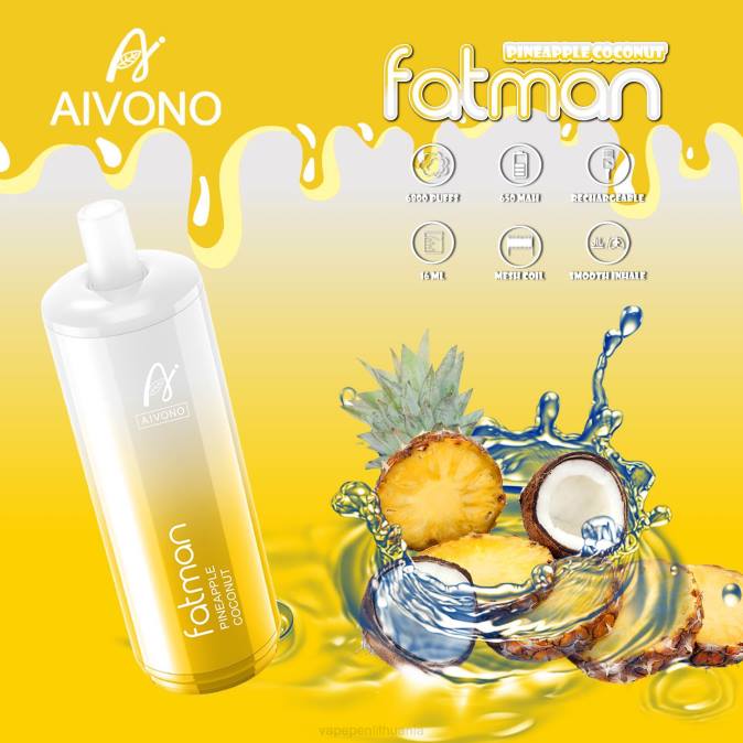 Aivono FATMAN 6800 ananasų kokoso D06029 - Vape Pen