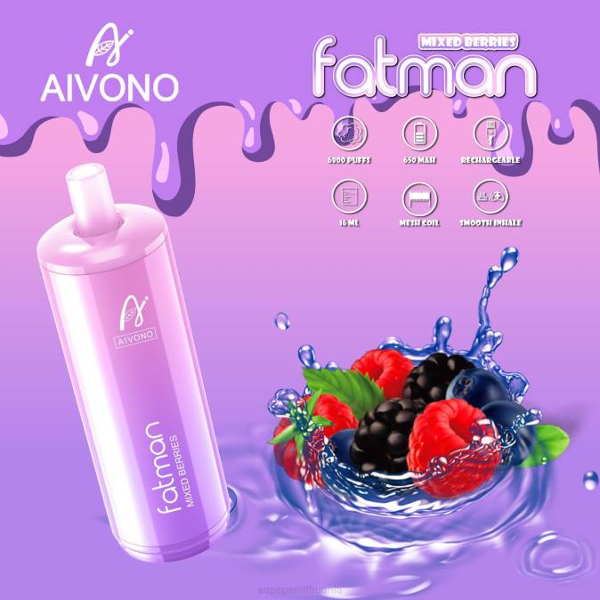 Aivono FATMAN 6800 mišrios uogos D06027 - Vape Mod