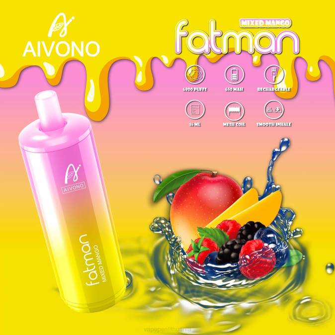 Aivono FATMAN 6800 mišrus mangas D06026 - Vape Lietuva
