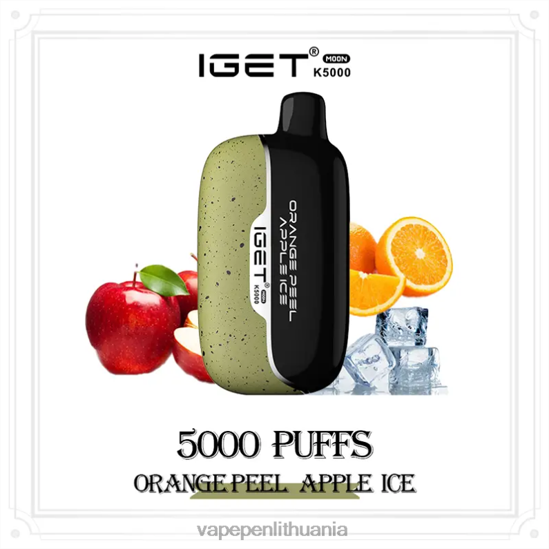 IGET Moon 5000 tūkst apelsino žievelės obuolių ledukai 8288415 - Vape Skystis