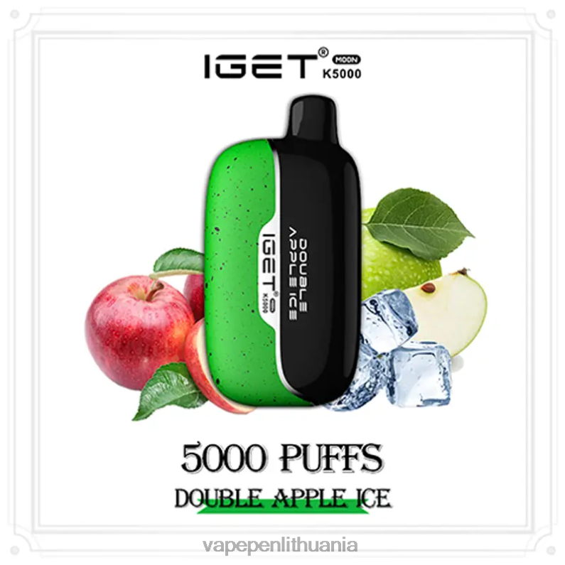 IGET Moon 5000 tūkst dvigubas obuolių ledas 8288419 - Vape Pen