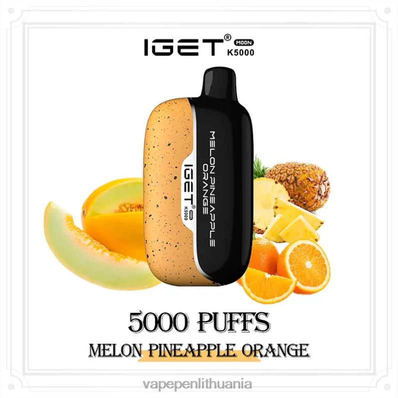 IGET Moon 5000 tūkst melionas ananasas apelsinas 8288413 - Vape Liquid