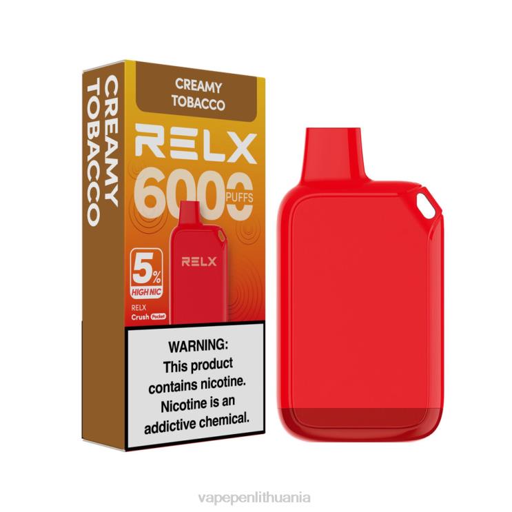 RELX Crush Pocket 6000 5% didelis nic kreminis tabakas FZ4B628 Vape Liquid