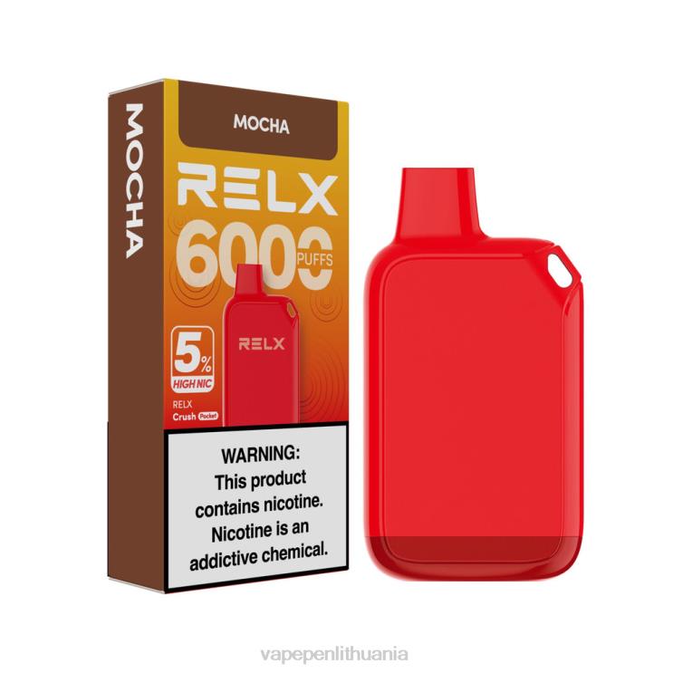 RELX Crush Pocket 6000 5% didelis nic moka FZ4B625 Vape Skystis