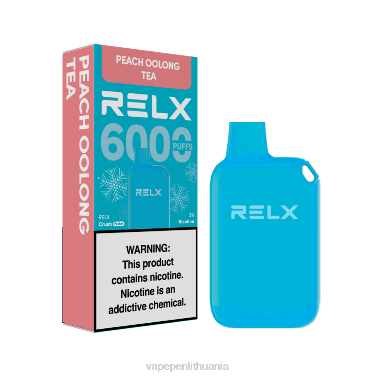 RELX Crush Pocket 6000 ledo persikų oolong arbata FZ4B610 Vape Skystis