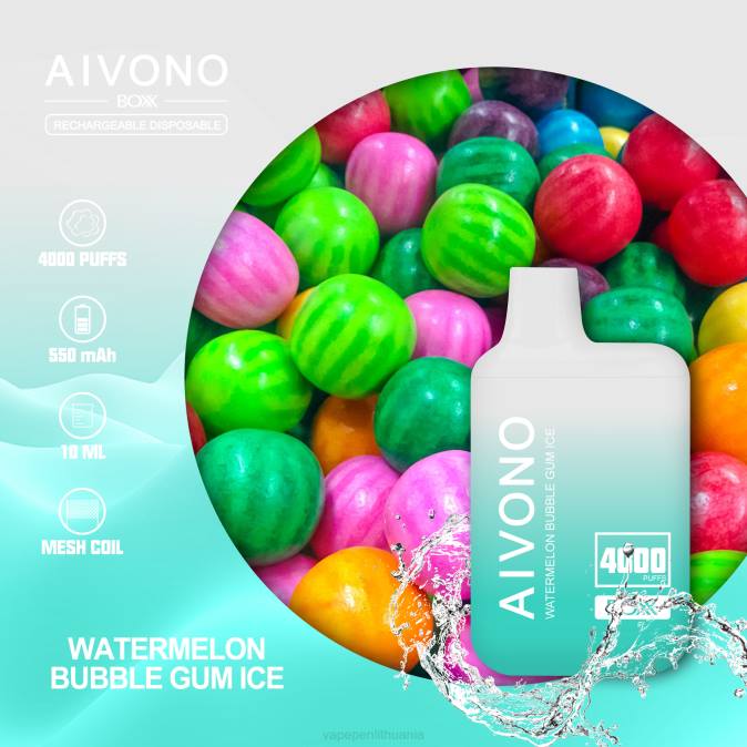 Aivono AIM BOXX 4000 arbūzų burbulinės gumos ledas D060227 - Vape Mod