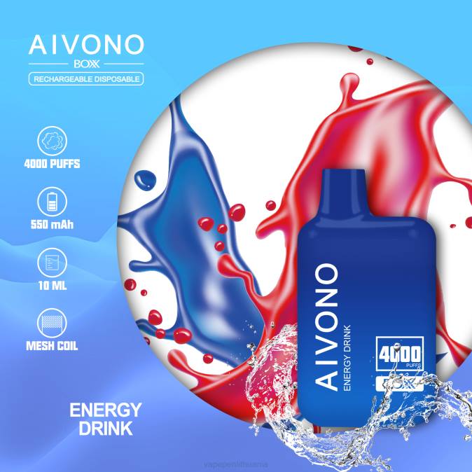 Aivono AIM BOXX 4000 energetinis gėrimas D060225 - Vape Skystis
