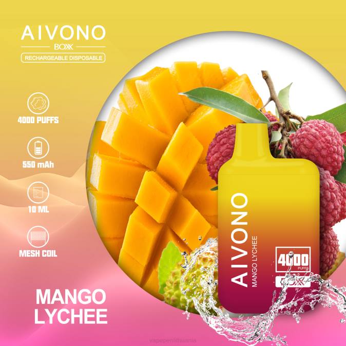 Aivono AIM BOXX 4000 mango ličiai D060216 - Vape Lietuva