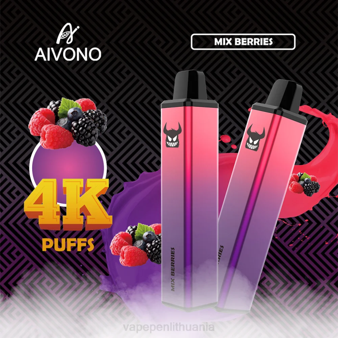 Aivono AIM FREAK 4000 mišrios uogos D060260 - Vape Skystis
