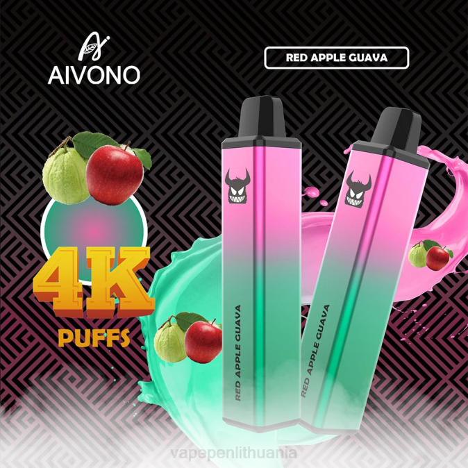 Aivono AIM FREAK 4000 raudonųjų obuolių gvajavos D060257 - Vape Mod