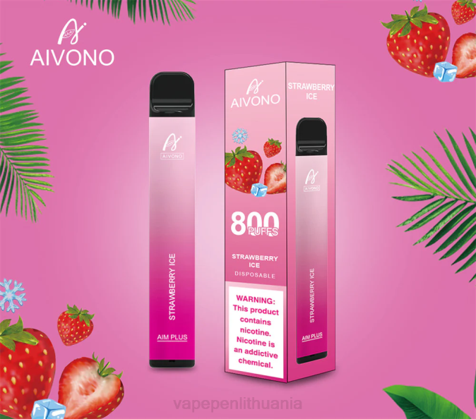 Aivono AIM PLUS 800 braškių ledų D060193 - Vape Liquid