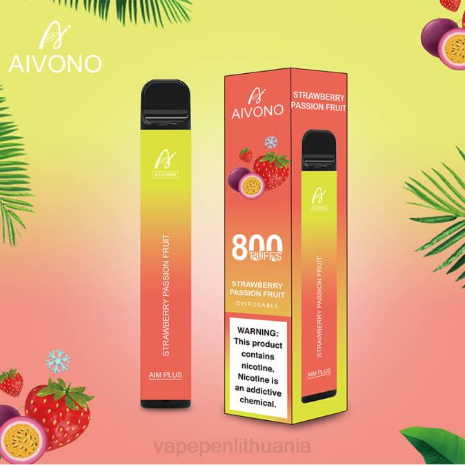 Aivono AIM PLUS 800 braškių pasifloros vaisiai D060195 - Vape Skystis