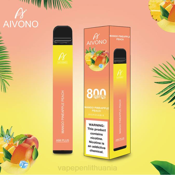 Aivono AIM PLUS 800 mango ananasų persikas D060186 - Vape Lietuva