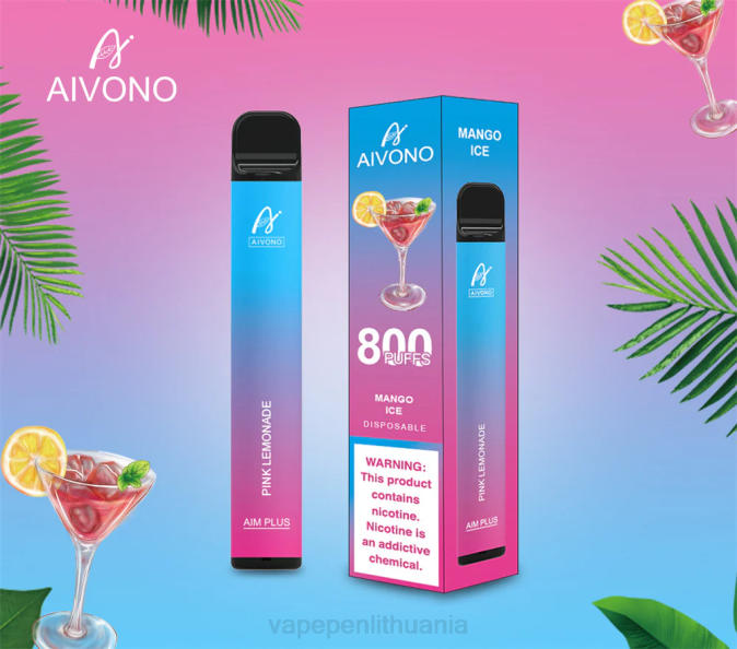 Aivono AIM PLUS 800 rožinis limonadas D060191 - Vape Lietuva