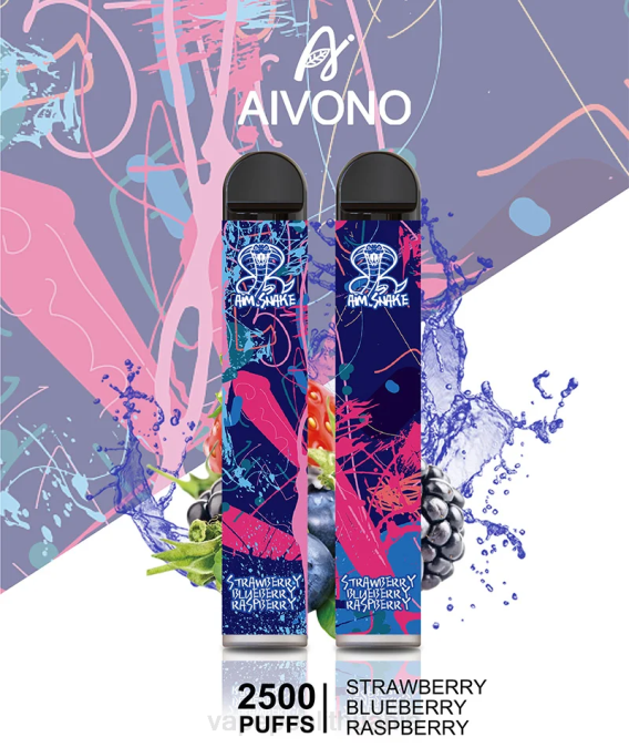 Aivono AIM SNAKE 2500 braškė mėlynė avietė D060318 - Vape Liquid