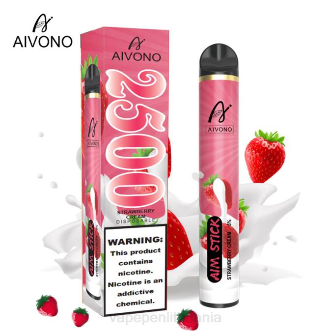 Aivono AIM STICK 2500 braškių kremas D060155 - Vape Skystis
