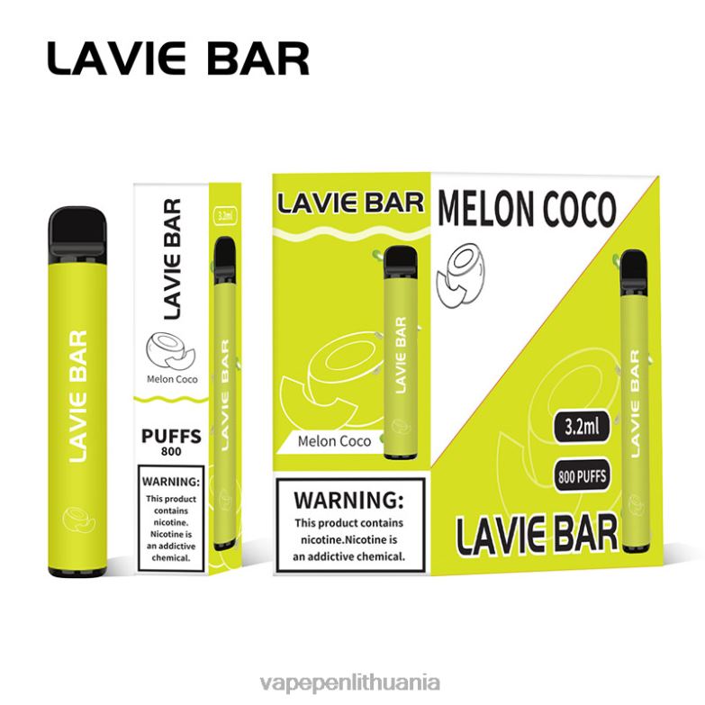 LAVIE BAR 800 įkvėpimų meliono kokosas VT88B315 - Vape Skystis