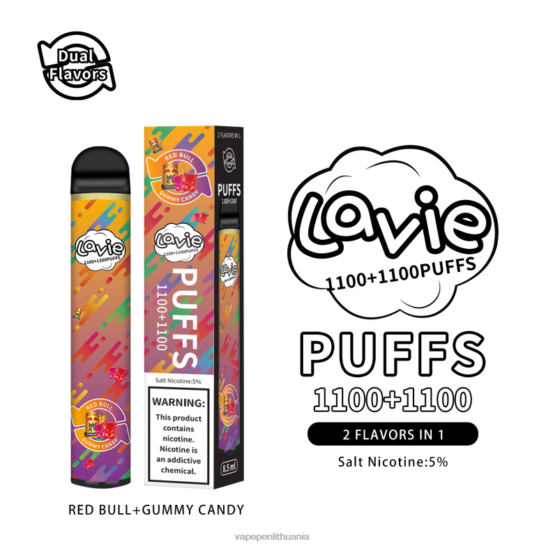LAVIE BAR Switch 2200 įkvėpimų Red Bull/gumi saldainiai VT88B299 - Vape Pen