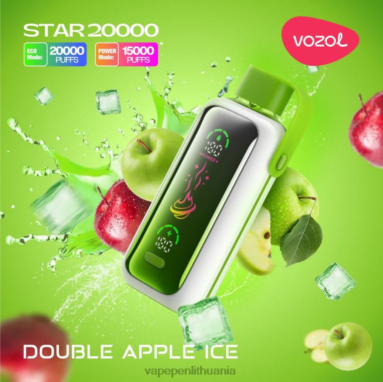 VOZOL STAR 20 000 dvigubas obuolių ledas T60487 | Vape Mod