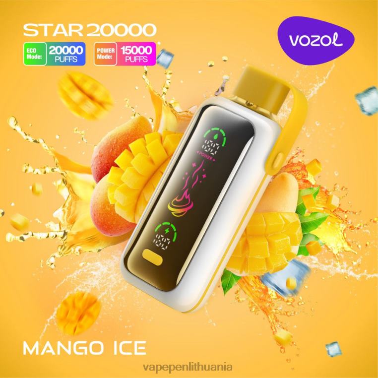 VOZOL STAR 20 000 mangų ledas T604813 | Vape Liquid
