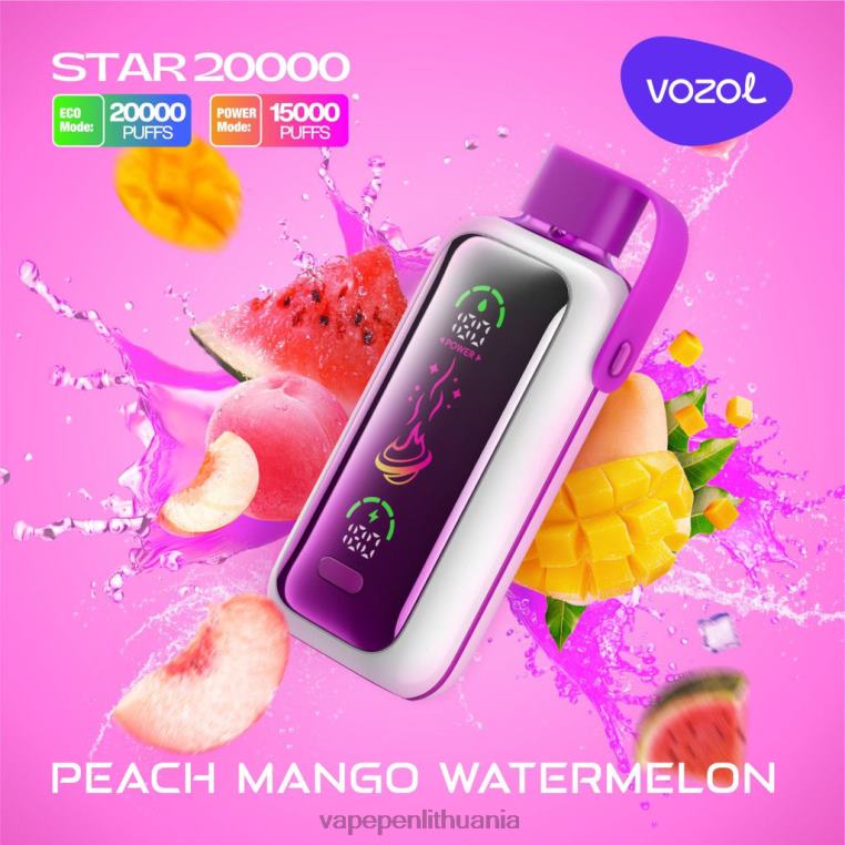 VOZOL STAR 20 000 persikų mango arbūzas T604816 | Vape Lietuva