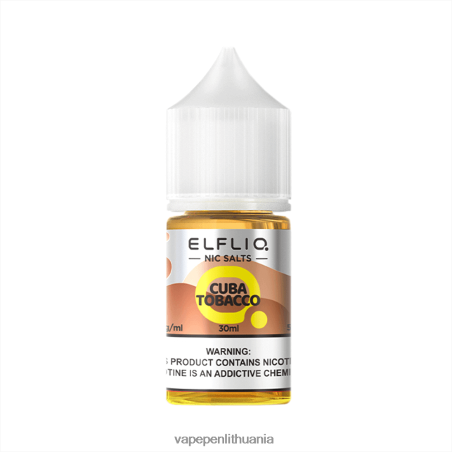 ELFBAR ELFLIQ Nic druskos 30ml Kubos tabakas 2BX02F16 Vape Lietuva