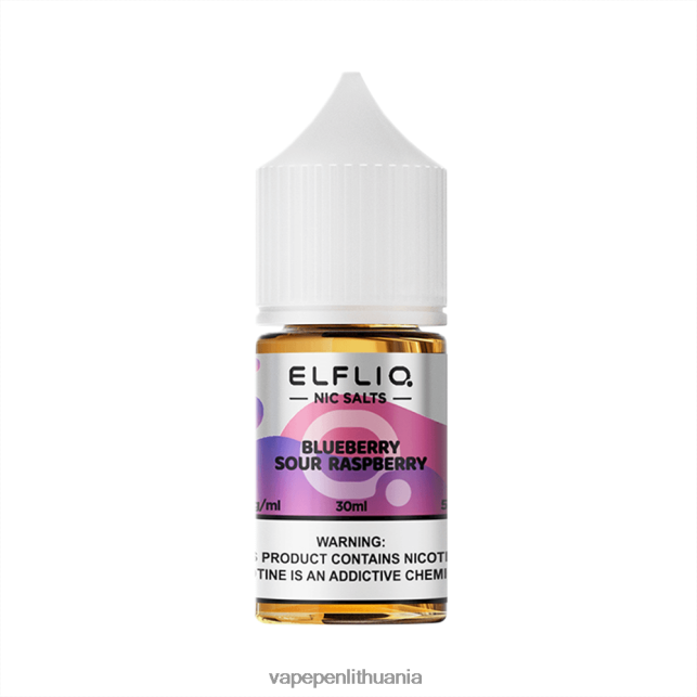 ELFBAR ELFLIQ Nic druskos 30ml Mėlynių rūgštynių avietės 2BX02F12 Vape Mod