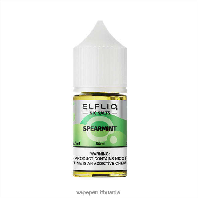 ELFBAR ELFLIQ Nic druskos 30ml Spearmintas 2BX02F29 Vape Pen