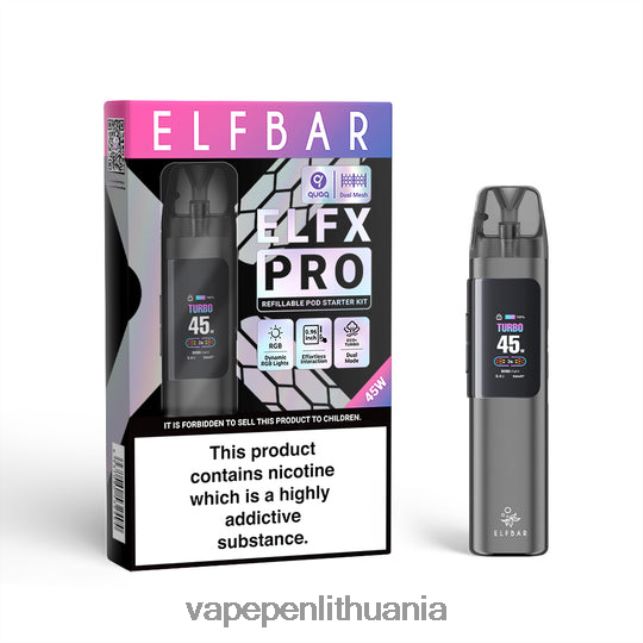 ELFBAR ELFX Pro Atidaryti pod įrenginį pilka 2BX02F3 Vape Liquid