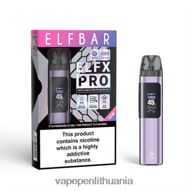 ELFBAR ELFX Pro Atidaryti pod įrenginį purpurinė 2BX02F2 Vape Mod