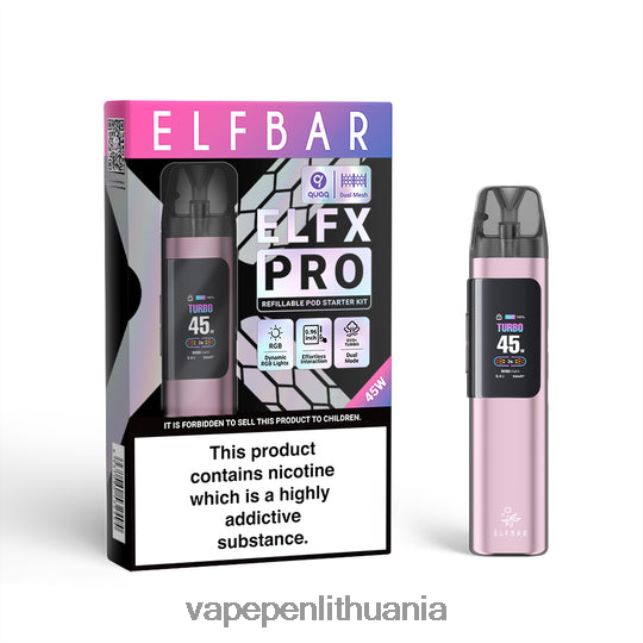 ELFBAR ELFX Pro Atidaryti pod įrenginį rožinė 2BX02F4 Vape Pen